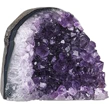 Natural Amethyst Crystal Cluster Specimen for Meditation Chakra Balancing, Irregular Rough Stone Geode Quartz Home Decor for Wealth & Good Luck, 1.54-1.76 lb