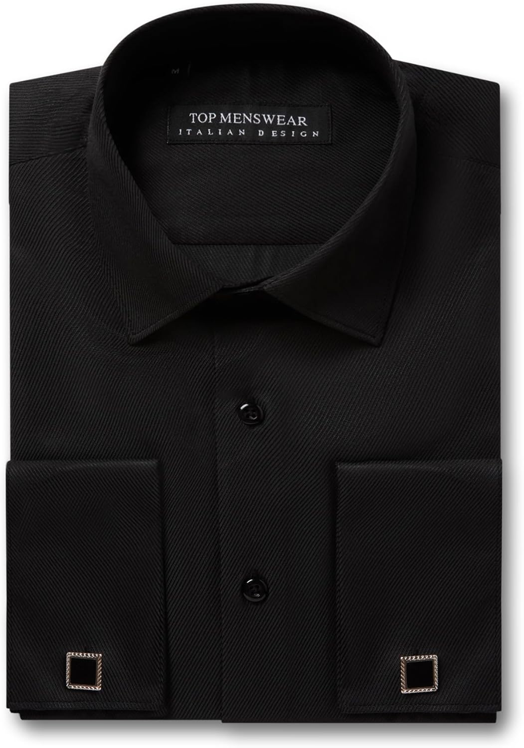 Top Mens Wear White Double Cuff Formal Dress Shirts Slim Fit Include Metal Cufflinks Long Sleeve