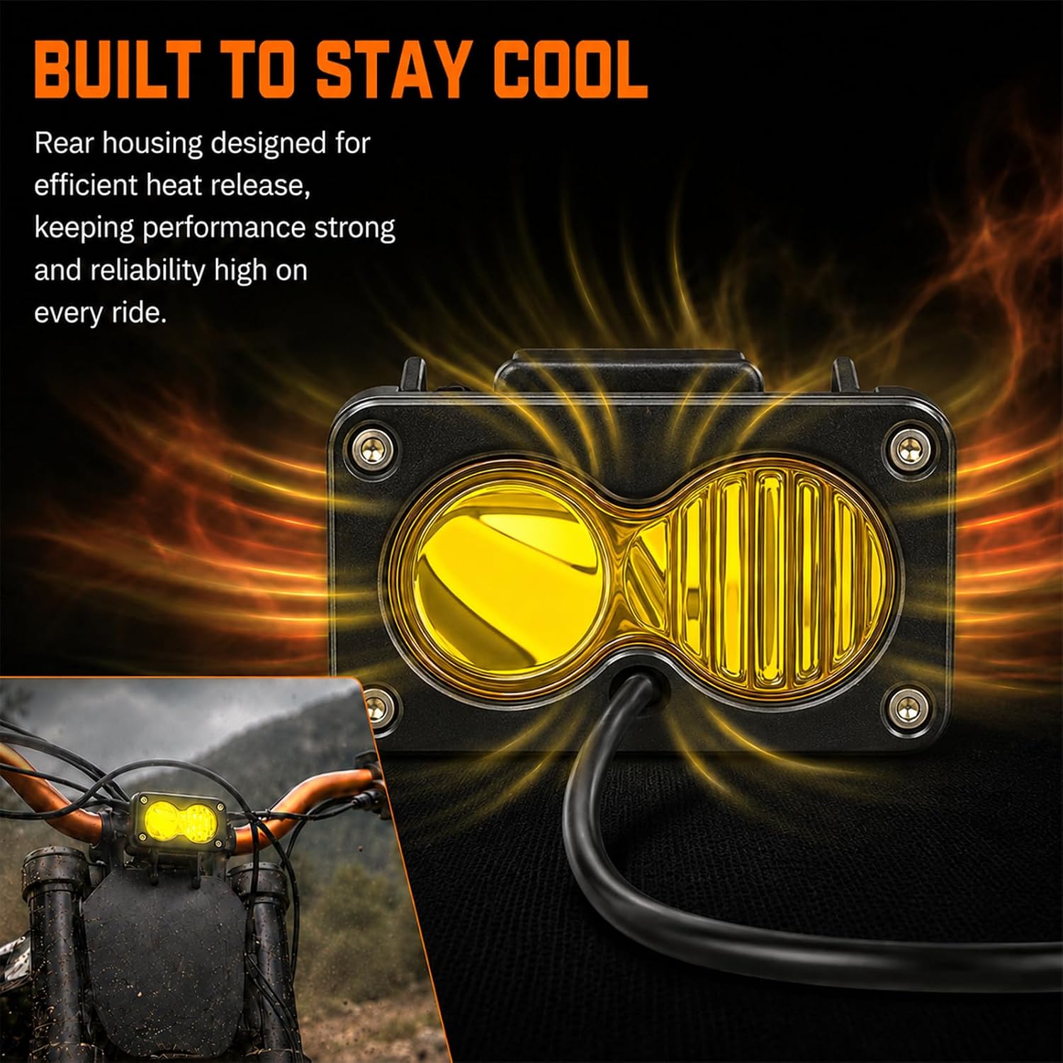 LIGBT Motorcycle Headlight Kit with ON-Off Switch 20W 6000-6500K Ambwe High Beam Dirtbike Light Bar Headlamp Waterproof Plug & Play for Sur-Ron Segway X260 /Talaria Sting R MX4