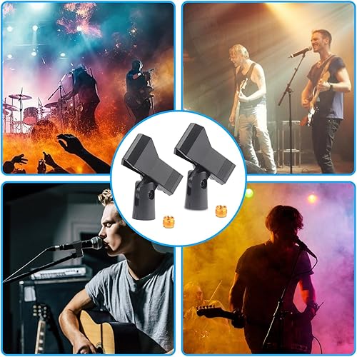 Miniatura 6 de 2 clips de micrófono para soportes y soportes de clip de micrófono ajustables con 2 tornillos macho de 58 pulgadas a 38 pulgadas hembra para soporte