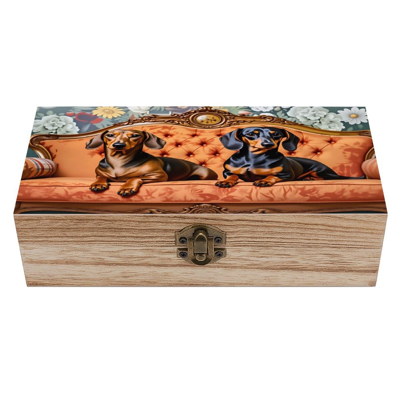 asbwuo Dachshund Vintage Wooden Keepsake Box
