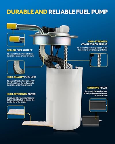 Miniatura 263 de PHILTOP FG0931 Conjunto de bomba de combustible eléctrica compatible con Sequoia 4.6L 2008-2019, Tundra 4.6L 2007-2021, reemplaza SP9010M, E8869M