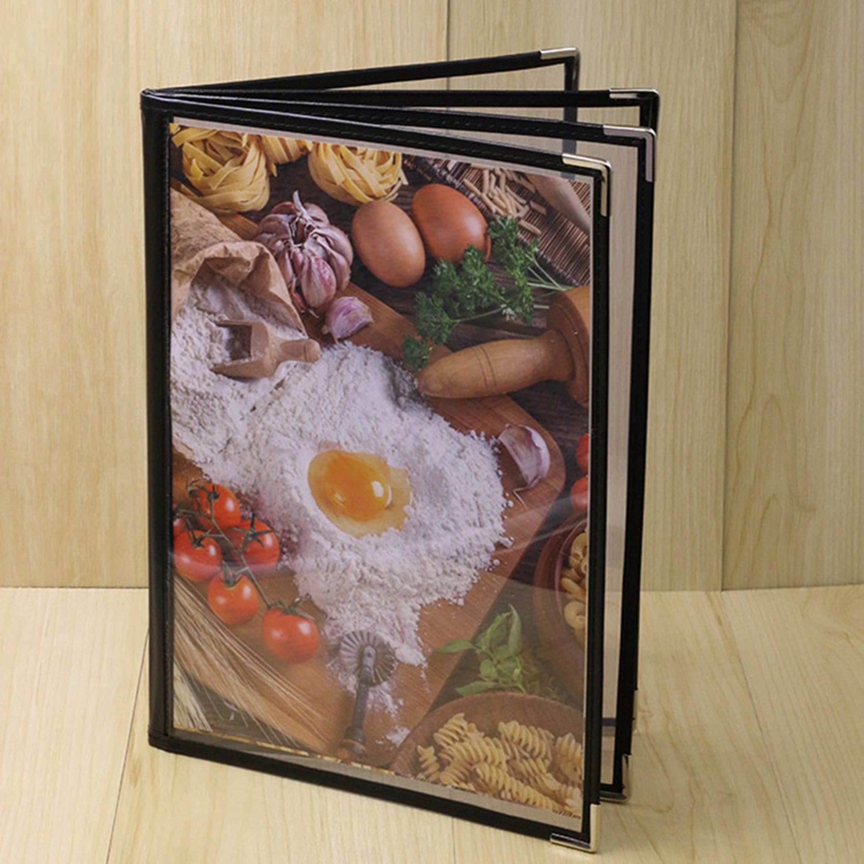 20 fundas transparentes para menú de restaurante para tamaño A4, estilo libro, cafetería, bar, 4 páginas, 8