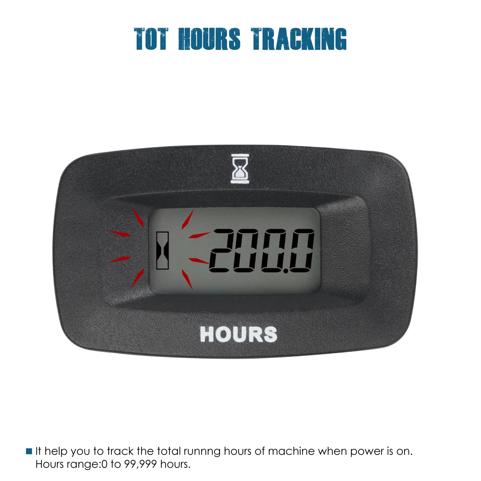 Runleader RL-HM057ADH3 LCD Contador de horas, tensión de trabajo DC5V a 60V.