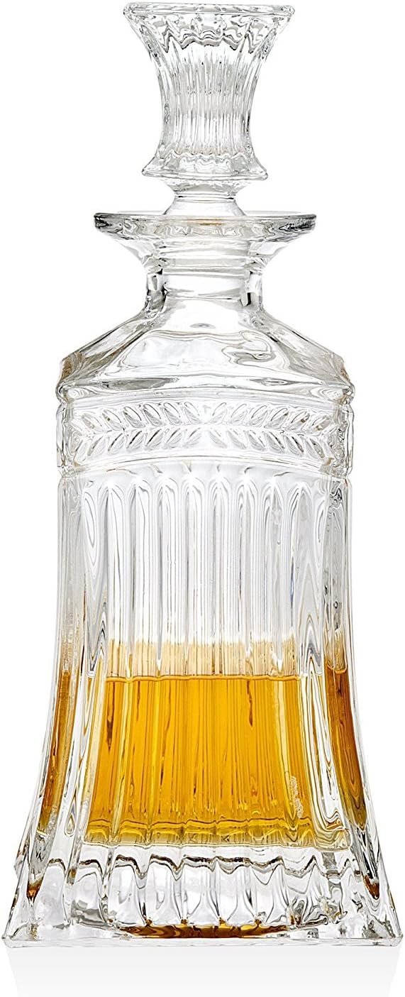 Godinger Galleon Glass Ship Sculpture Whiskey Decanter Set 2 Globe Tumblers NEW