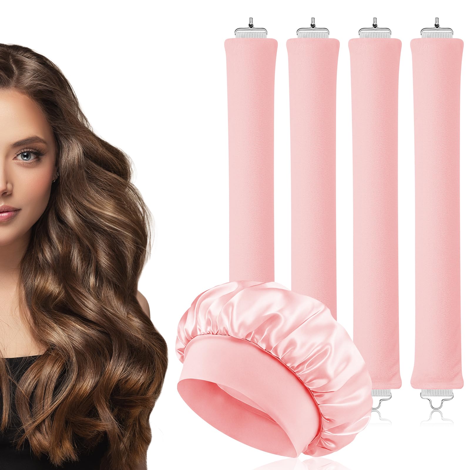 AOOWU Heatless Curls Band, üBer Nacht Overnight Blowout Locken Ohne, Neu Lockenwickler Locken Ohne Hitze, Diy Overnight Curls Gummi Hitzefreier Lockenwickler Locken für Mittleres Langes Haar