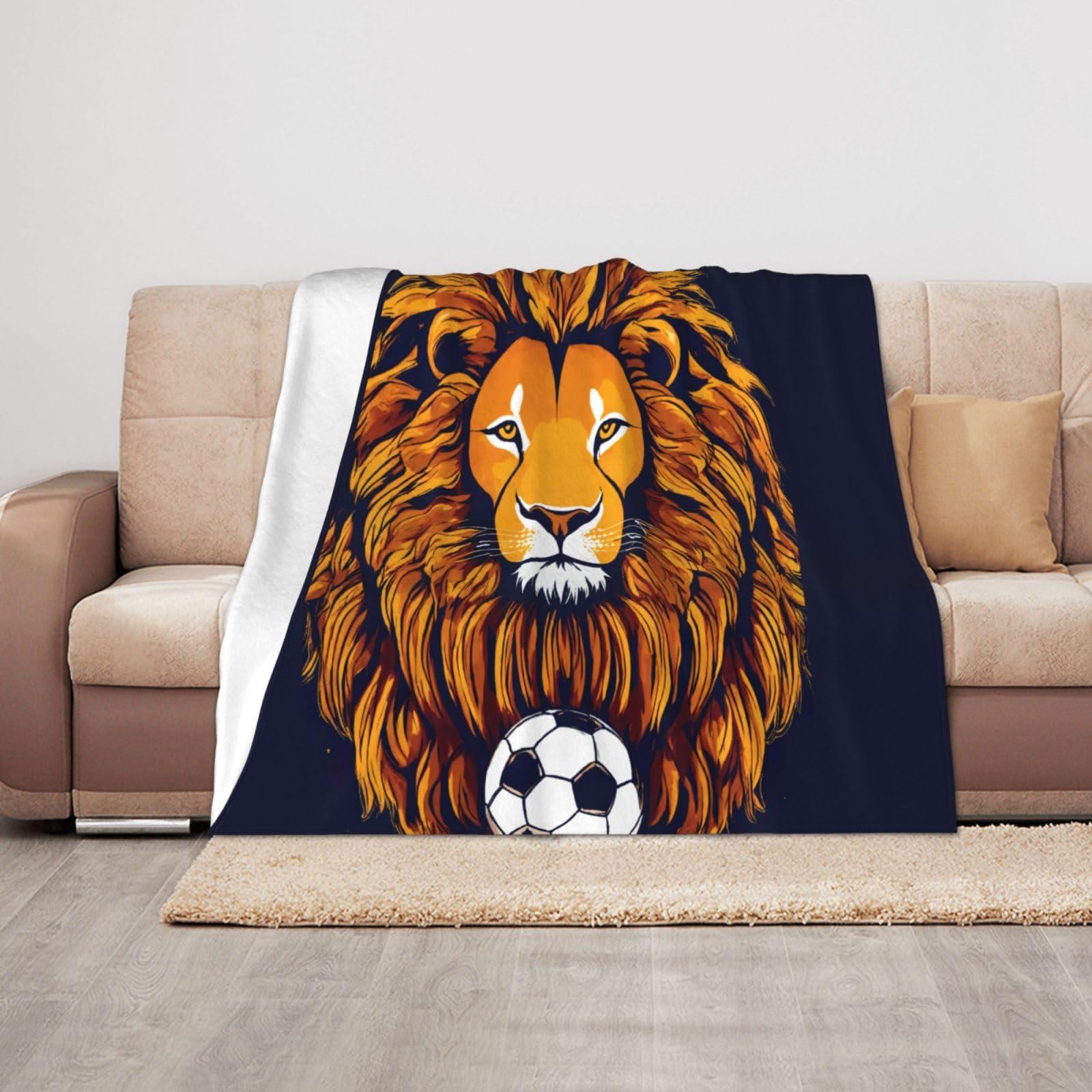 Couverture peluche lion pour vos soirées cocooning au salon