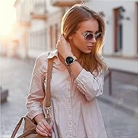 Vista 6 de Correa de cuero compatible con Google Pixel Watch, correa de repuesto, transpirable, para Google Pixel Watch, accesorios para reloj inteligente