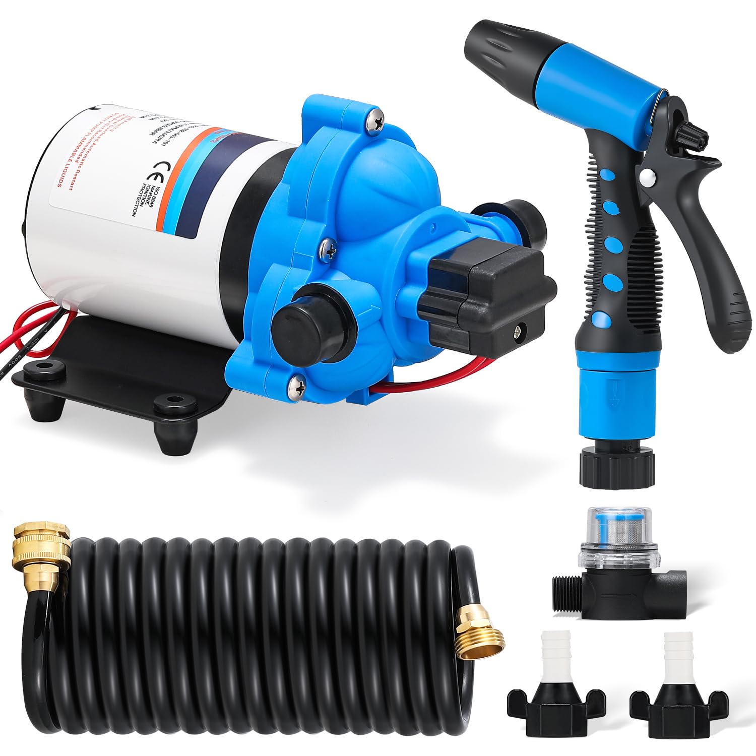 SEAFLO 12V 3GPM 11.3LPM 55PSI 自吸式ウォーター ダイヤフラムポンプ 