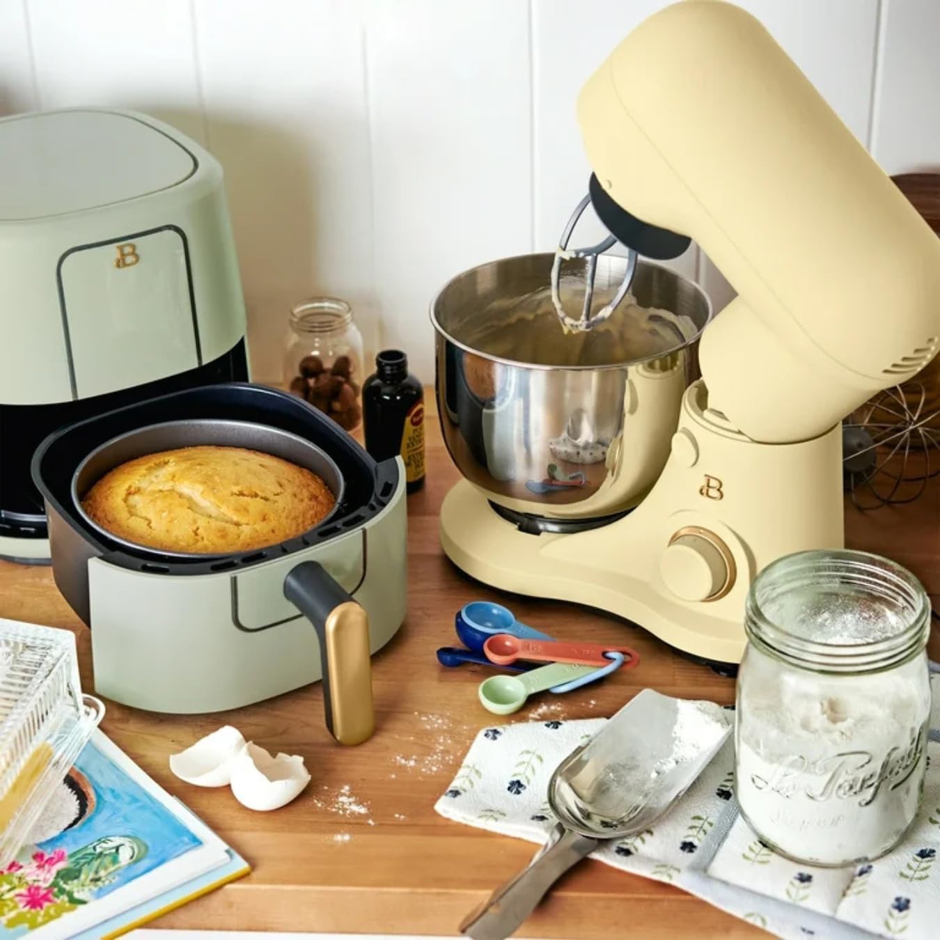 Stand Mixer 3.5-Quart Tilt-Head Electric Kitchen Mixer, 300W Motor, 12-Speed Control, Includes Dough Hook, Flat Beater, Whisk & Splash Guard, Compact Baking Mixer