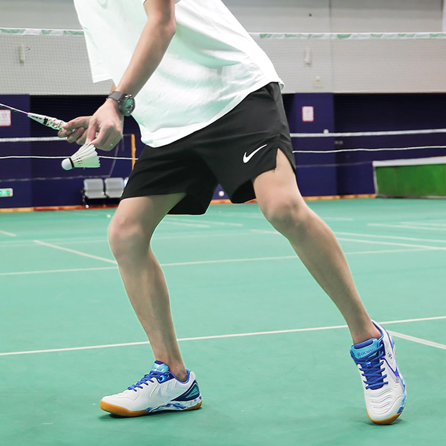 Men's Badminton Shoes Anti-Slip Comfort Indoor Court Trainers Racketball Squash Volleyball Sneakers for Training Adults Pickleball