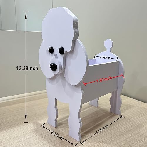 Miniatura 5 de Maceta para perros, macetas de cactus con flores de animales para decoración de jardín al aire libre, regalo de caniche blanco, contenedor de