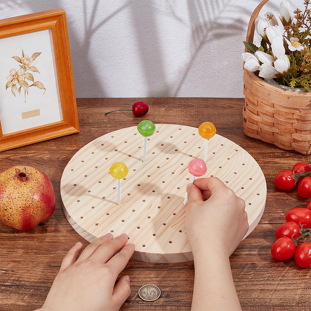 PH PandaHall Supporto per spiedini in legno a 90 fori, espositore per alimenti, kebab, antipasti, spiedini di frutta, dessert, lecca-lecca, per feste, barbecue, cocktail, picnic, catering