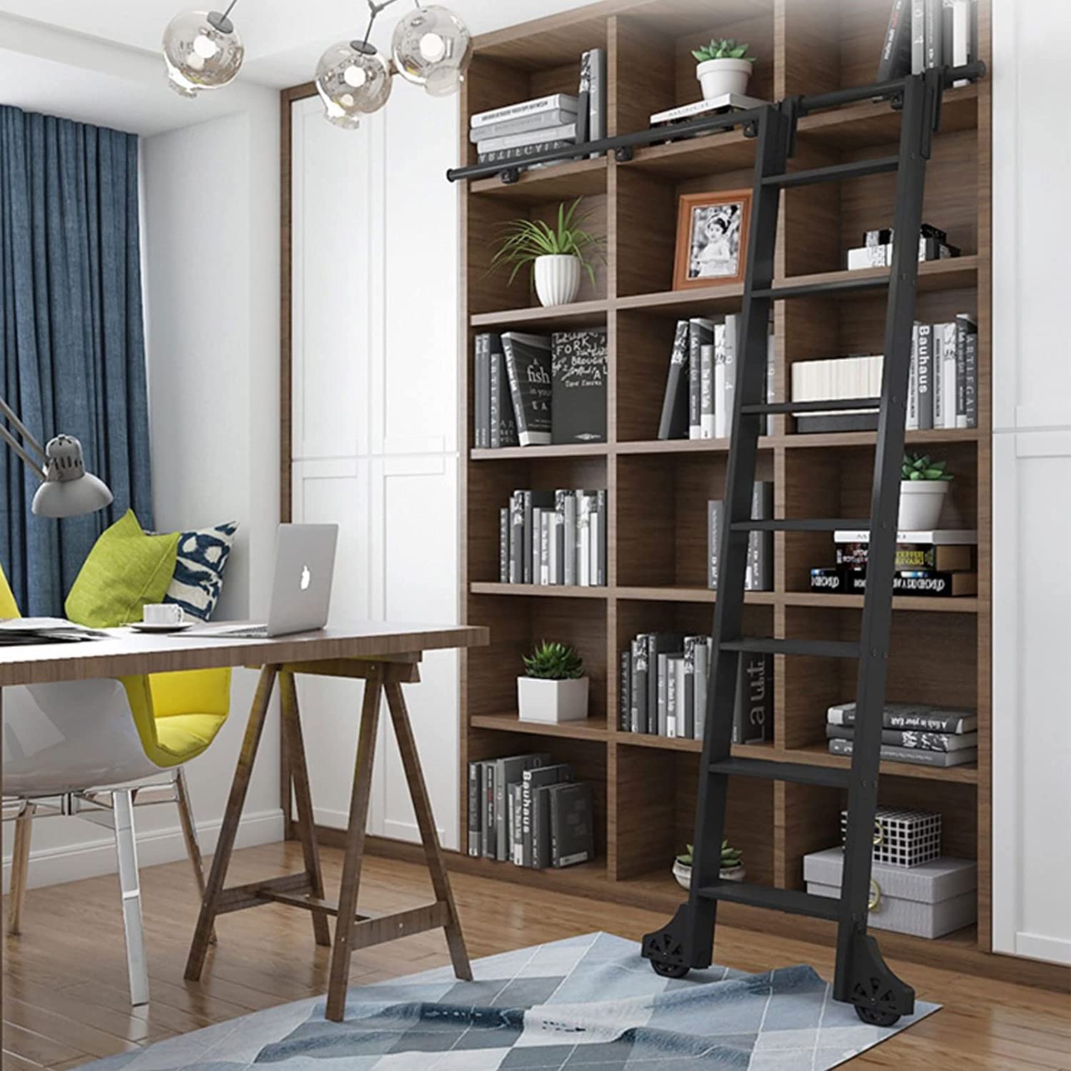 Kit de rails de matériel roulant pour créer une bibliothèque murale