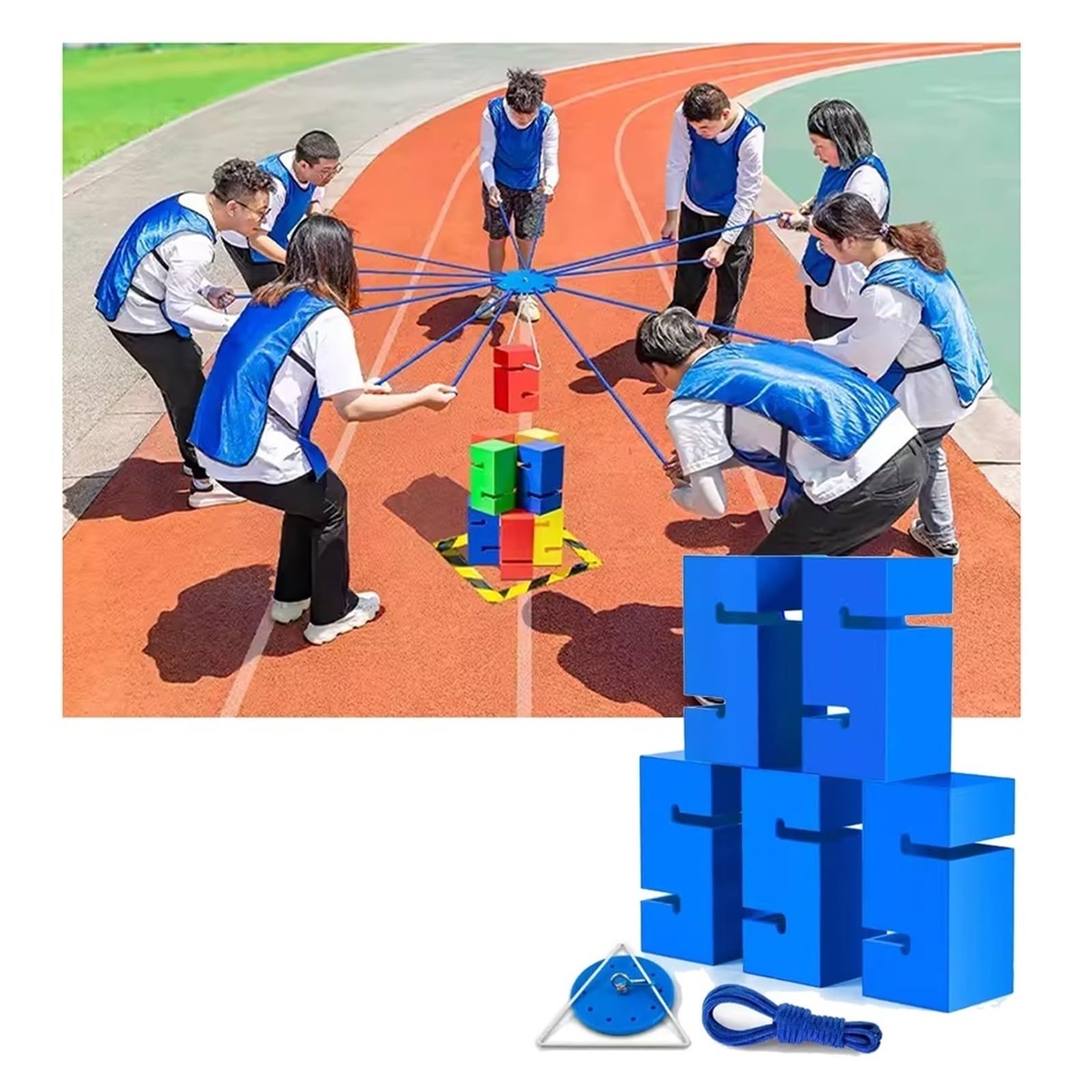 Team Building Block Tower Game - Outdoor Group Activity for Enhancing Communication and Fun โ image 1