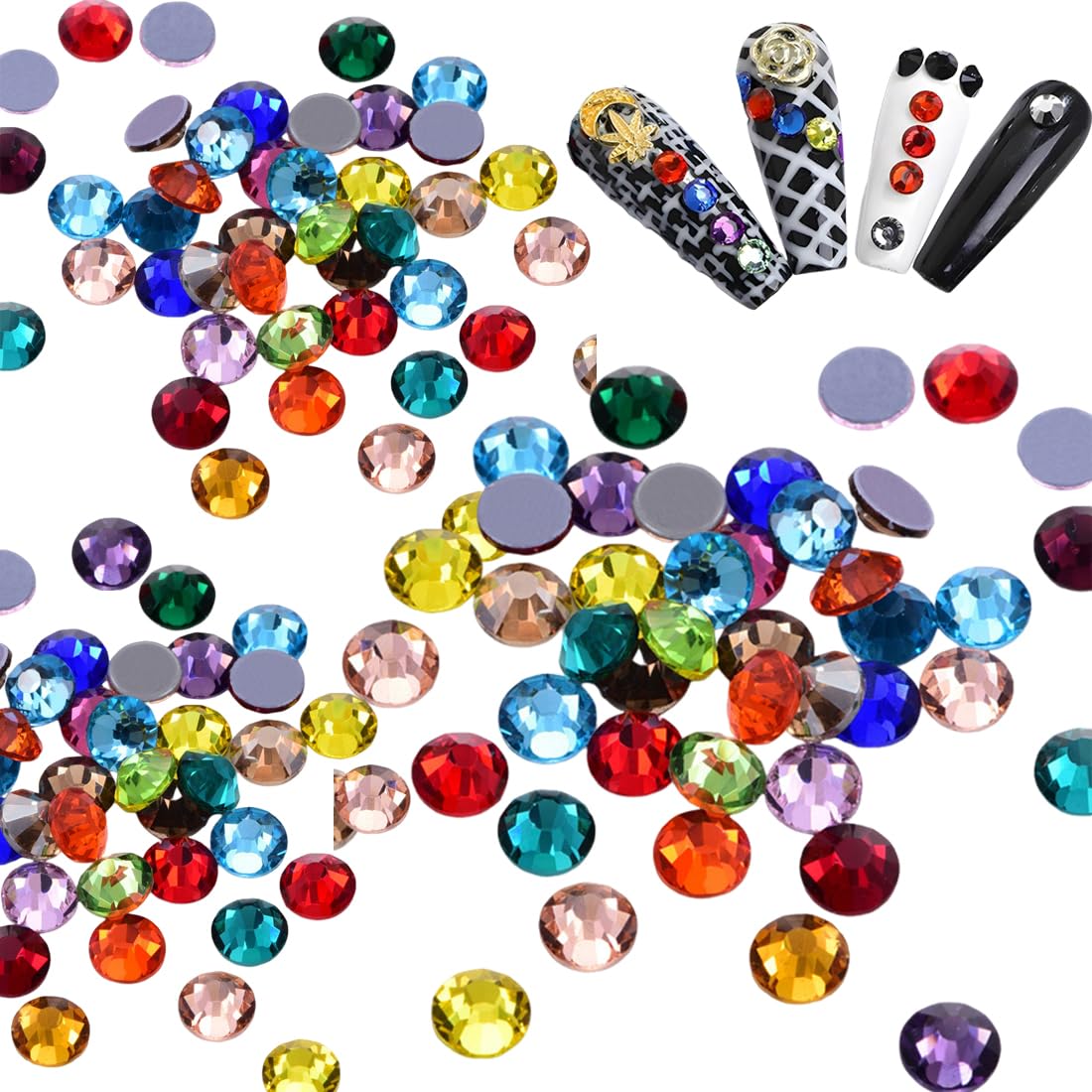 100 Strass Da Cucire In Vetro - 10 Forme Diverse Per Bigiotteria Fai Da Te - Foto 5