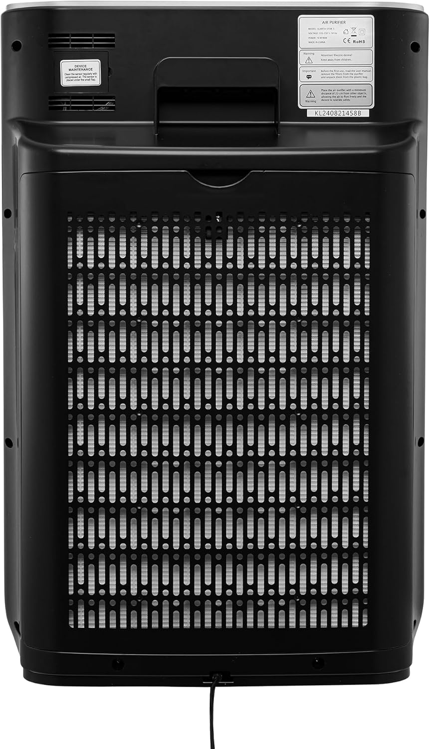 Air Purifier for Large Room - Up to 2775 ft - Smart WiFi App - Ultra Quiet 24 dB - Air Purifiers for Home Pets - Removes Allergens, Smoke & Pet Odors - 99.97% Particle Filtration - Klarta Stor Black