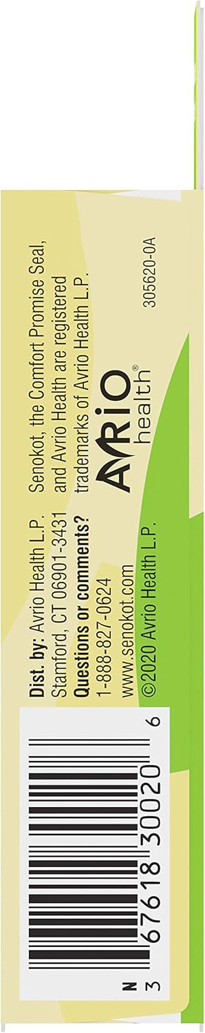 Senokot Regular Strength, Natural Vegetable Laxative Ingredient senna for Gentle Dependable Overnight Relief of Occasional Constipation, 20 Tablets : Everything Else