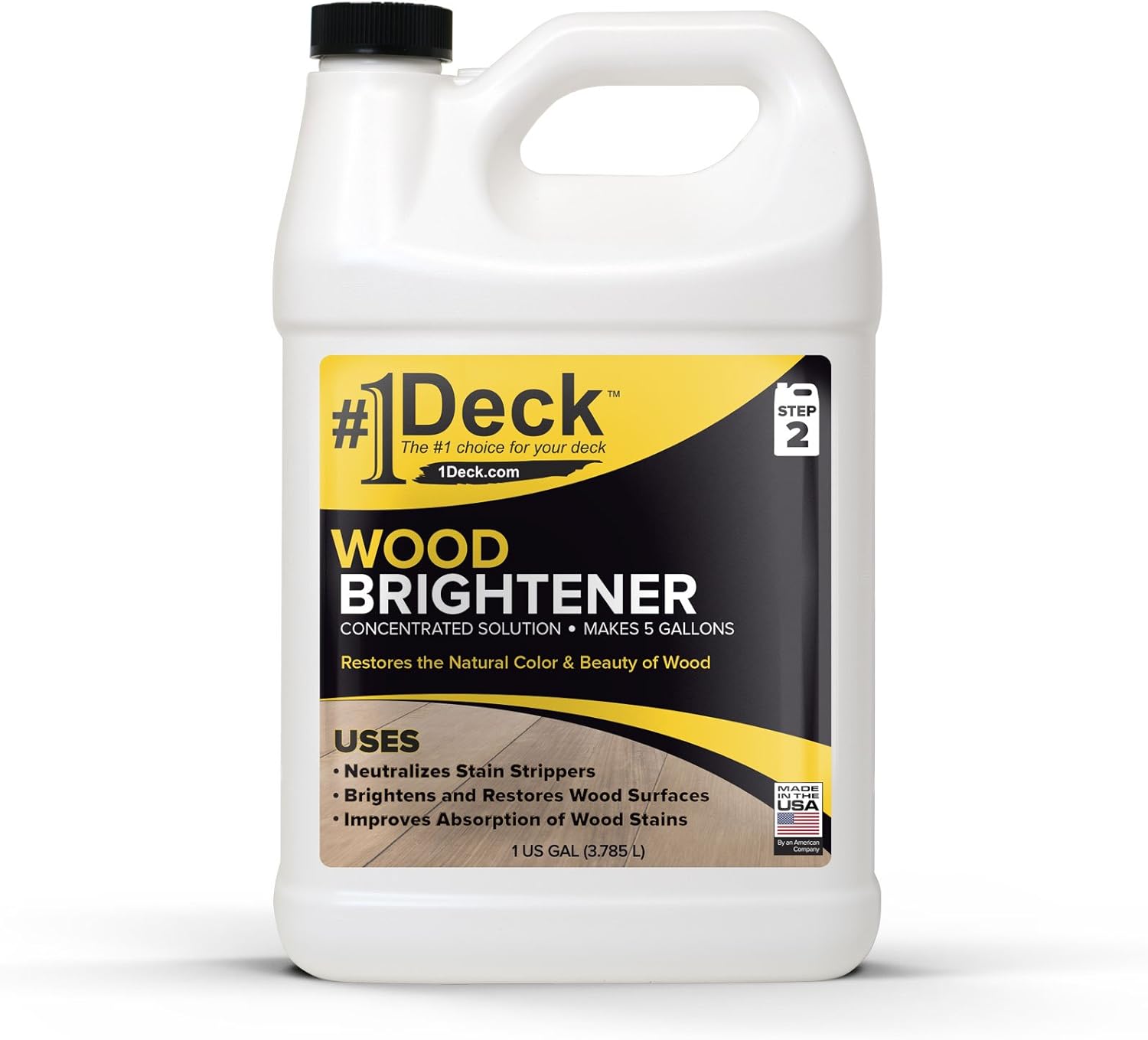 #1 Deck Wood Brightener - 1 Gallon - Makes 5 Gallons of Wood Deck Brightening Solution