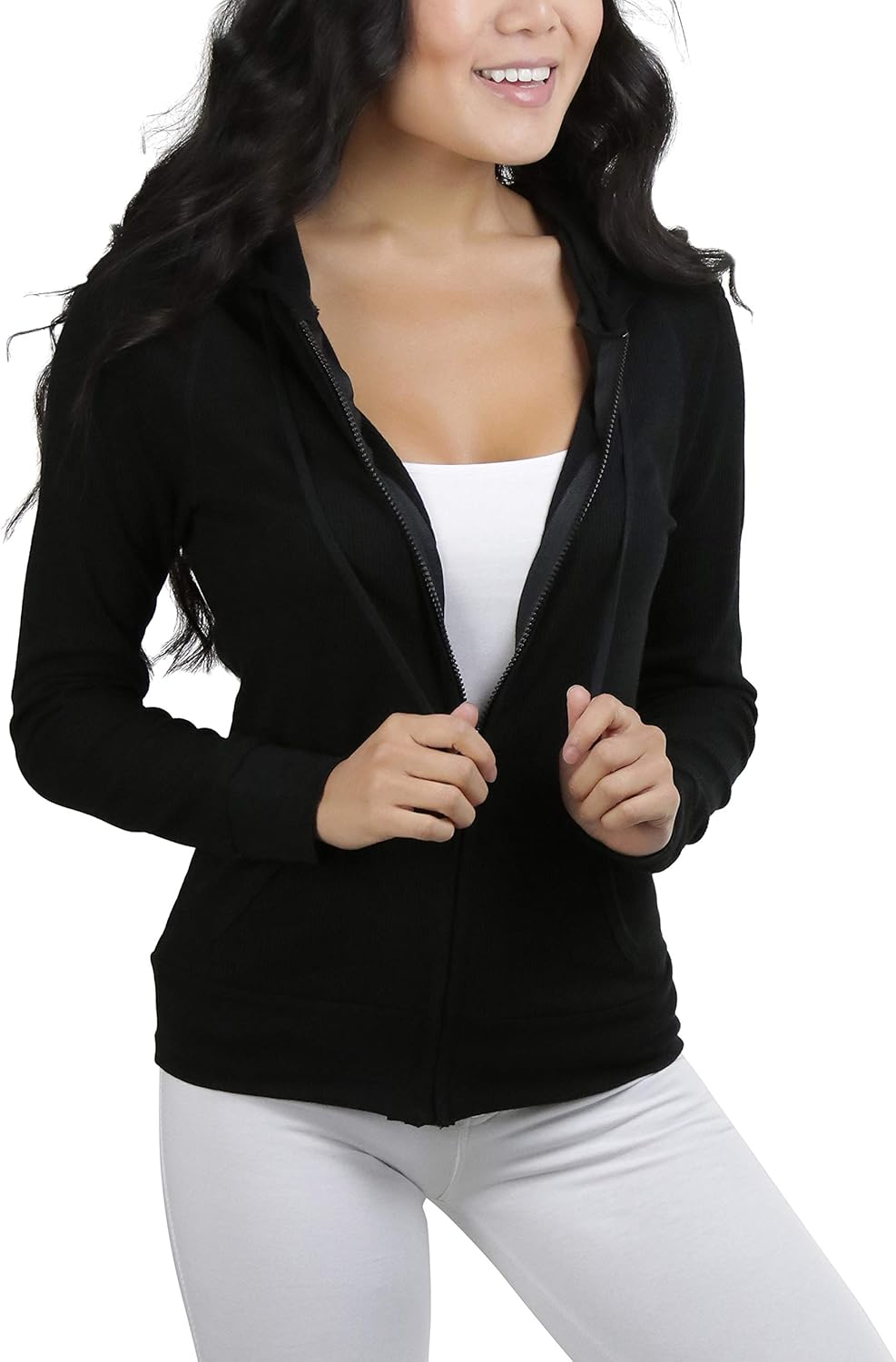 ToBeInStyle Women's Long Sleeve Full Zip-Up Thermal Hoodie - Image 5
