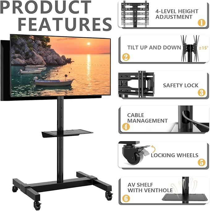 Soporte Móvil Doble TVON para TV 32-65 Pulgadas miniatura 6