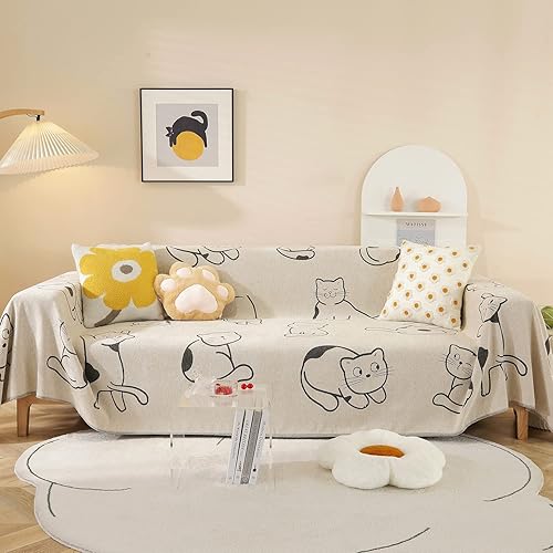 Fundas de sofá suaves y duraderas protege tu sofá de mascotas y manchas para todo tipo de sofá (negro y blanco)