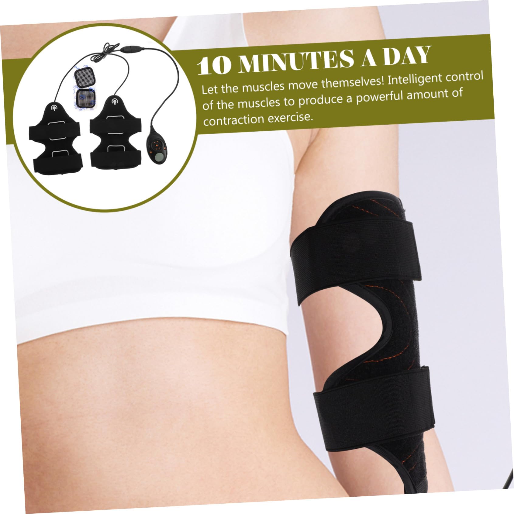 BESPORTBLE Cinturón Reductor Brazos y Piernas con Tecnología Microelectrónica Estimulador Muscular para Tonificar Muslos y Pantorrillas Casa Accesorio Fitness Mujer