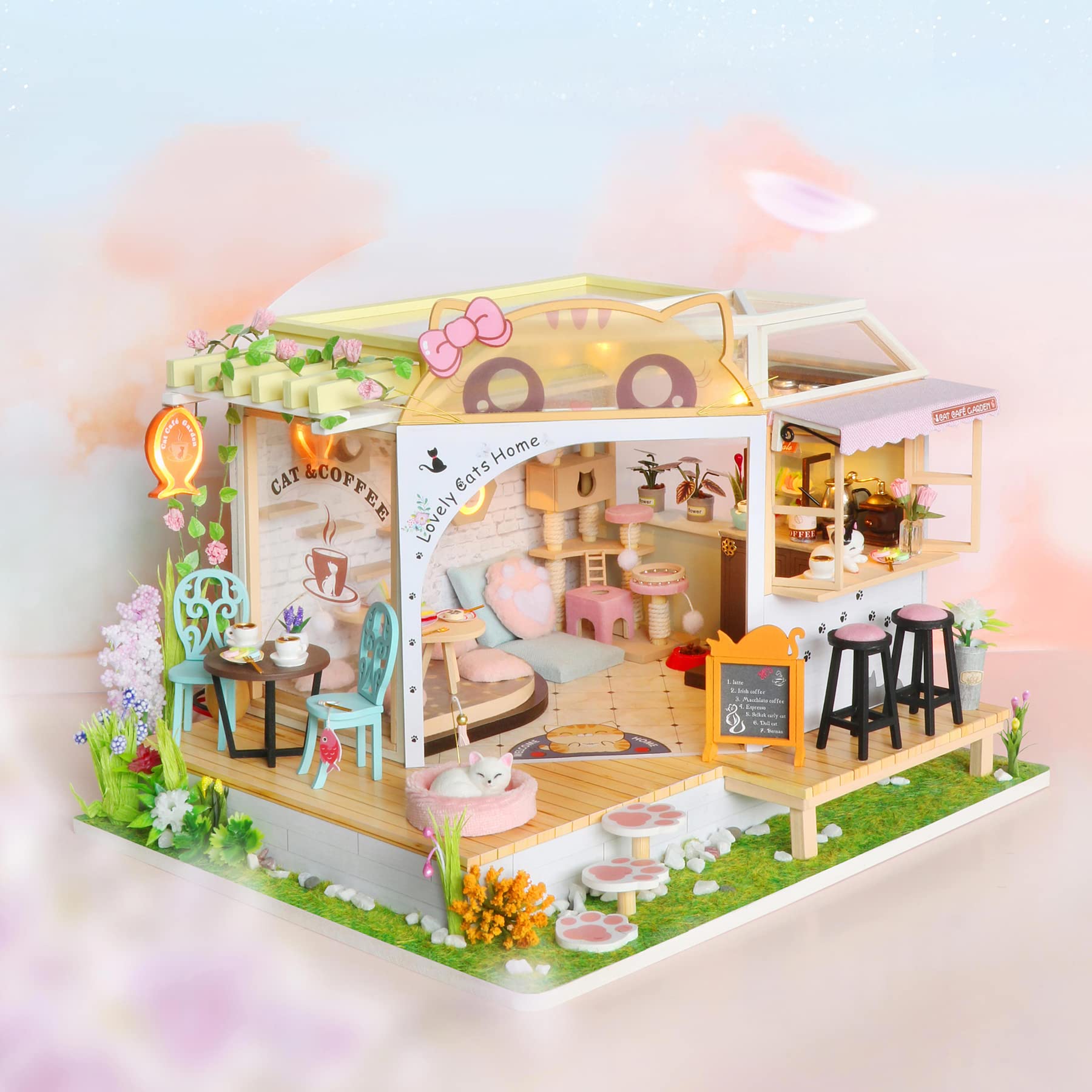 Amazon.co.jp: オルゴールDIYドールハウスミニチュアキットLedライト 