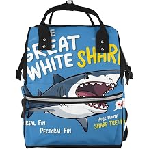 Great White Shark For Waterproof Diaper Bag Mommy Backpack, Men'S And Women'S Travel Bag