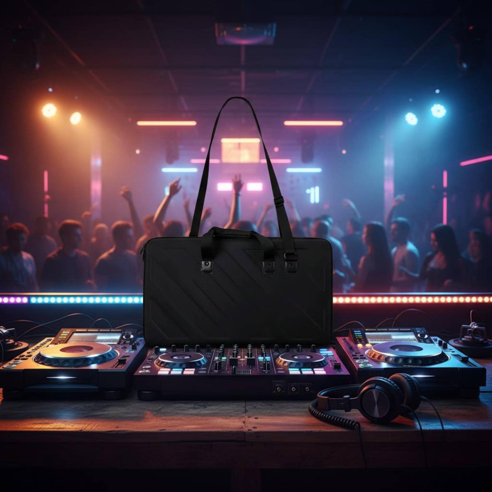 Custodia per Controller DJ Portatile Borsa da Trasporto per Console DJ Robusto Viaggio, Eventi, 78 49 14CM Con Tracolla