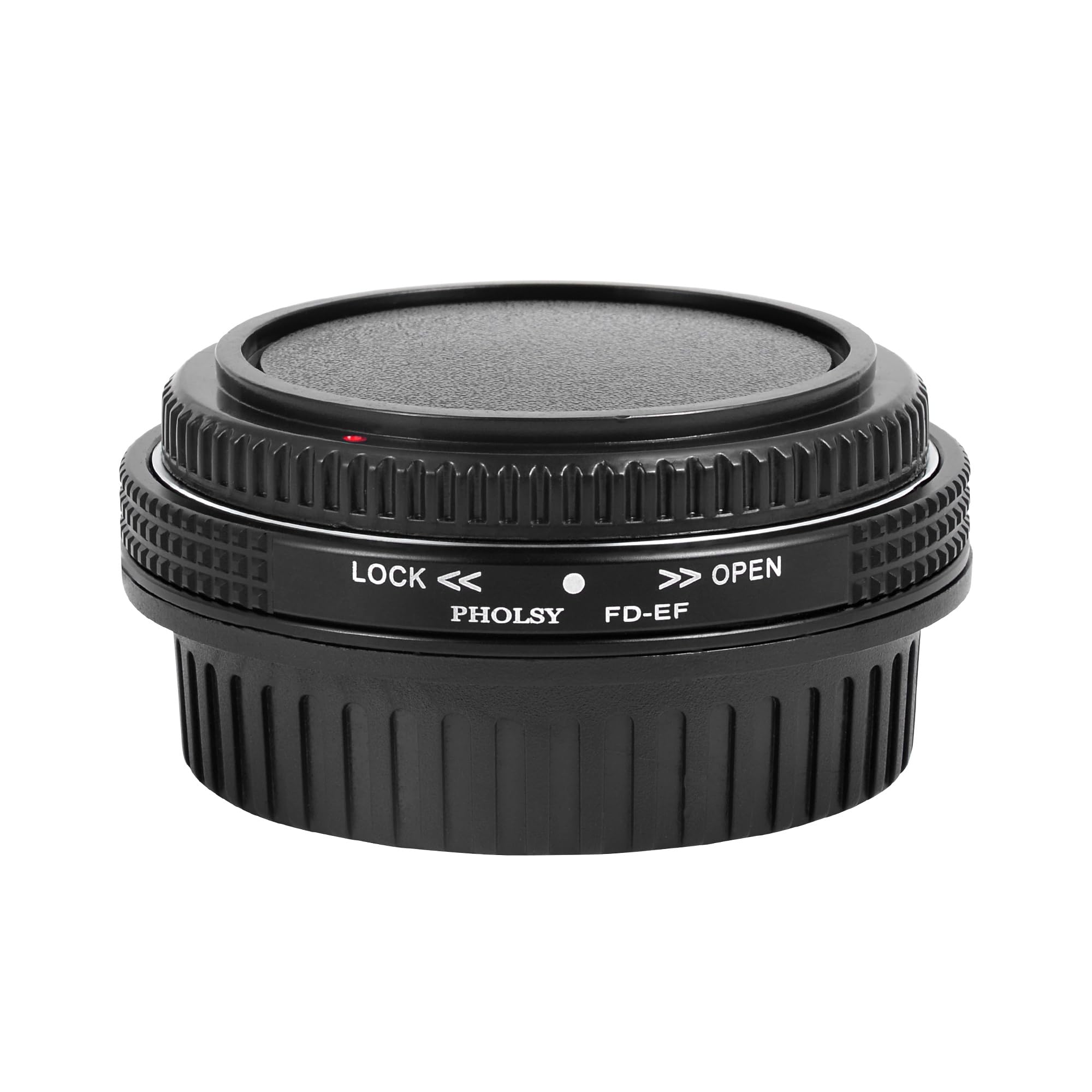 PHOLSY Adapter obiektywu do aparatu Canon FD FL na Canon EF | Ręczna regulacja ostrości ze szkłem optycznym i pokrywką, FL na EOS, FD na EF, konwerter obiektywu