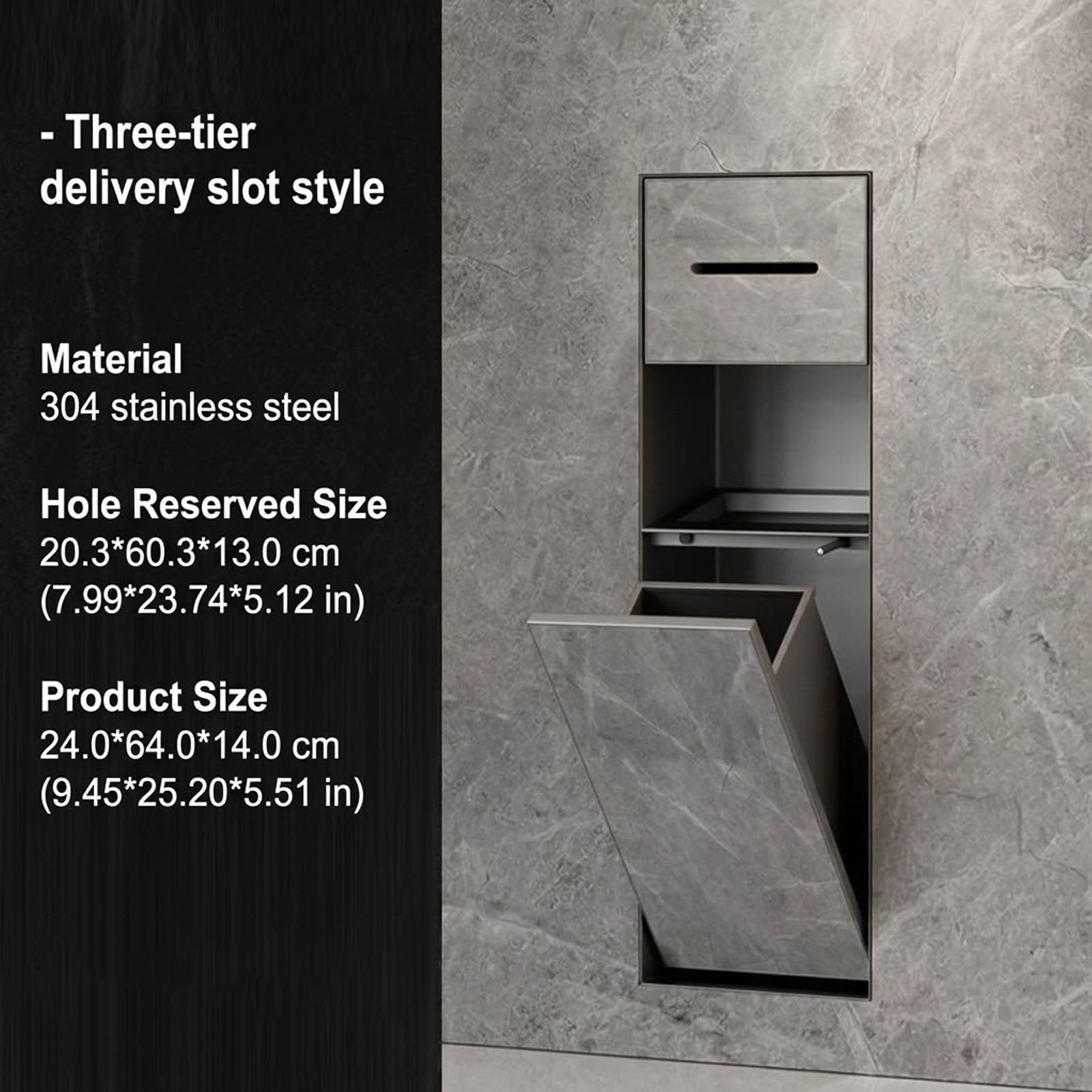 Armadietto da bagno moderno da parete con porta carta igienica e cestino portaoggetti, in acciaio inox, design salvaspazio per bagni eleganti