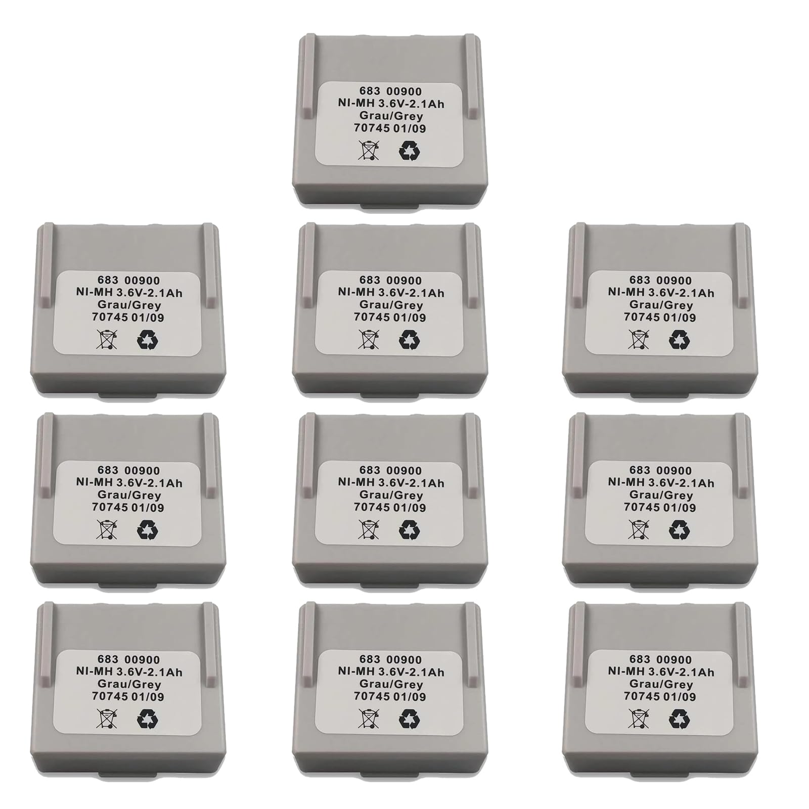 10-Pack 68300900 3 6V Ni-MH Battery 2100mAh Rechargeable for HETRONIC Remote Control 68300900 Battery