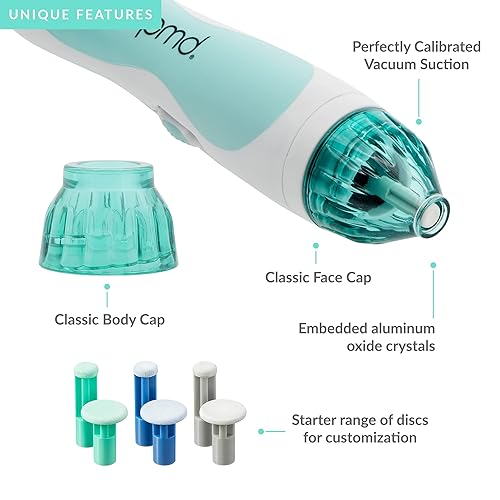 Miniatura 9 de PMD Personal Microderm Classic - Máquina de microdermoabrasión en casa con kit para rostro y cuerpo, cristales exfoliantes y succión al vacío para