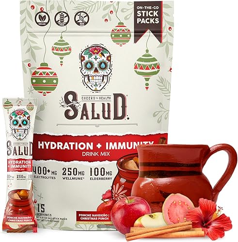 Miniatura 13 de Paquetes de Hidratación 2-en-1 Salud + Polvo de Electrolitos para la Inmunidad, Margarita de Sandía - Mezcla para Bebida de Agua Fresca, Baya del