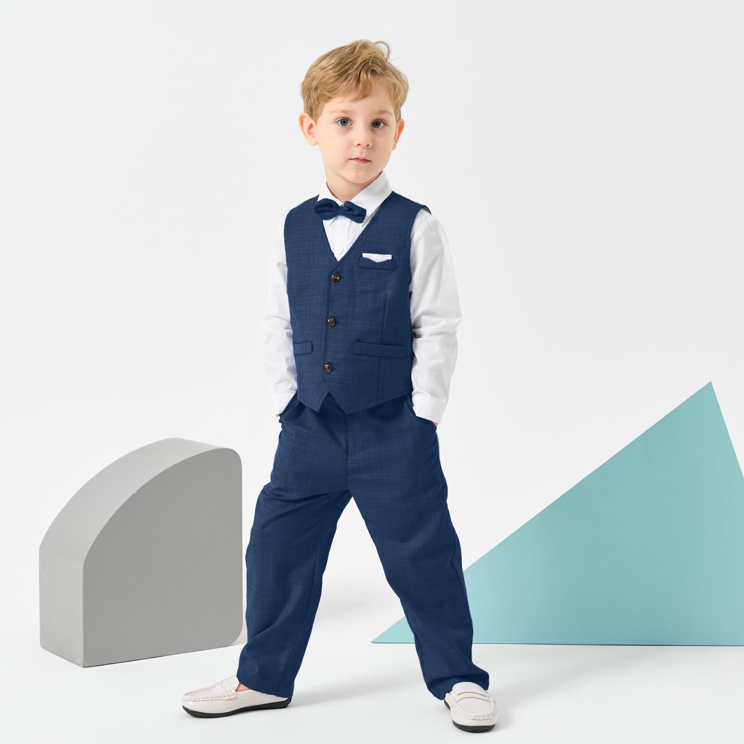 Volunboy Baby-Outfit für Jungen, formelle Eheringe, Kleinkinder, Gentleman, Fliege, Weste, Gästeanzug, Kleid, Hemd, Hose