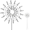 Unique and magical metal windmill 3D wind powered kinetic wind mill garden metal rustproof garden stake wind chime for patio lawn and garden decoration silver