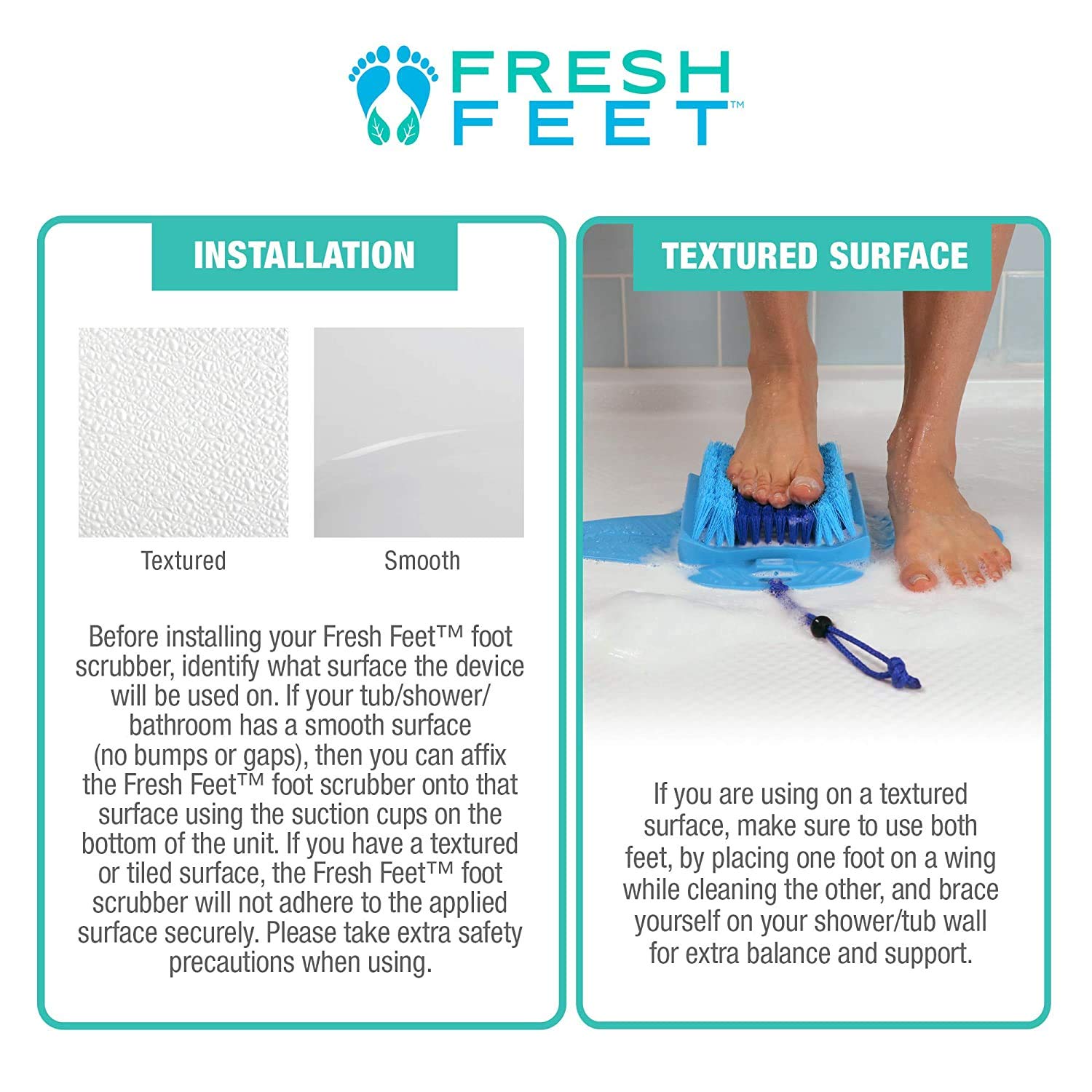 Fresh Feet Foot Scrubber with Built-In Pumice Stone