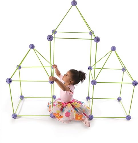 Miniatura 9 de Kit de construcción de fortalezas multicolor de 69 piezas para niños de 5, 6, 7, 8 - Juguetes de tallo para niños de bricolaje para interiores y