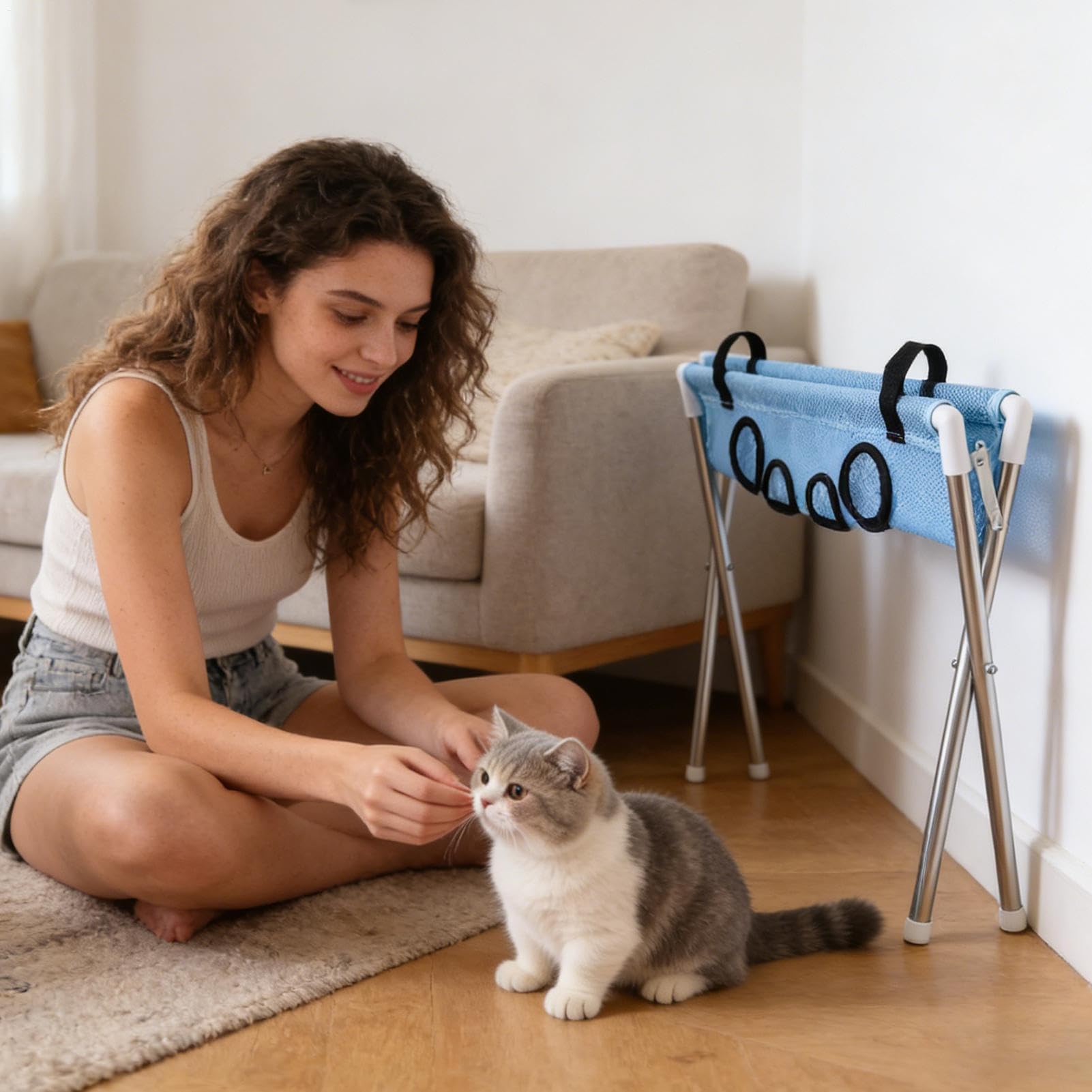 Amaca taglio unghie cani Soluzione per Toelettatura Gatti a 8 Fori | Gancio taglio unghie animali per cuccioli uso domestico pulizia orecchie e denti taglie piccole medie