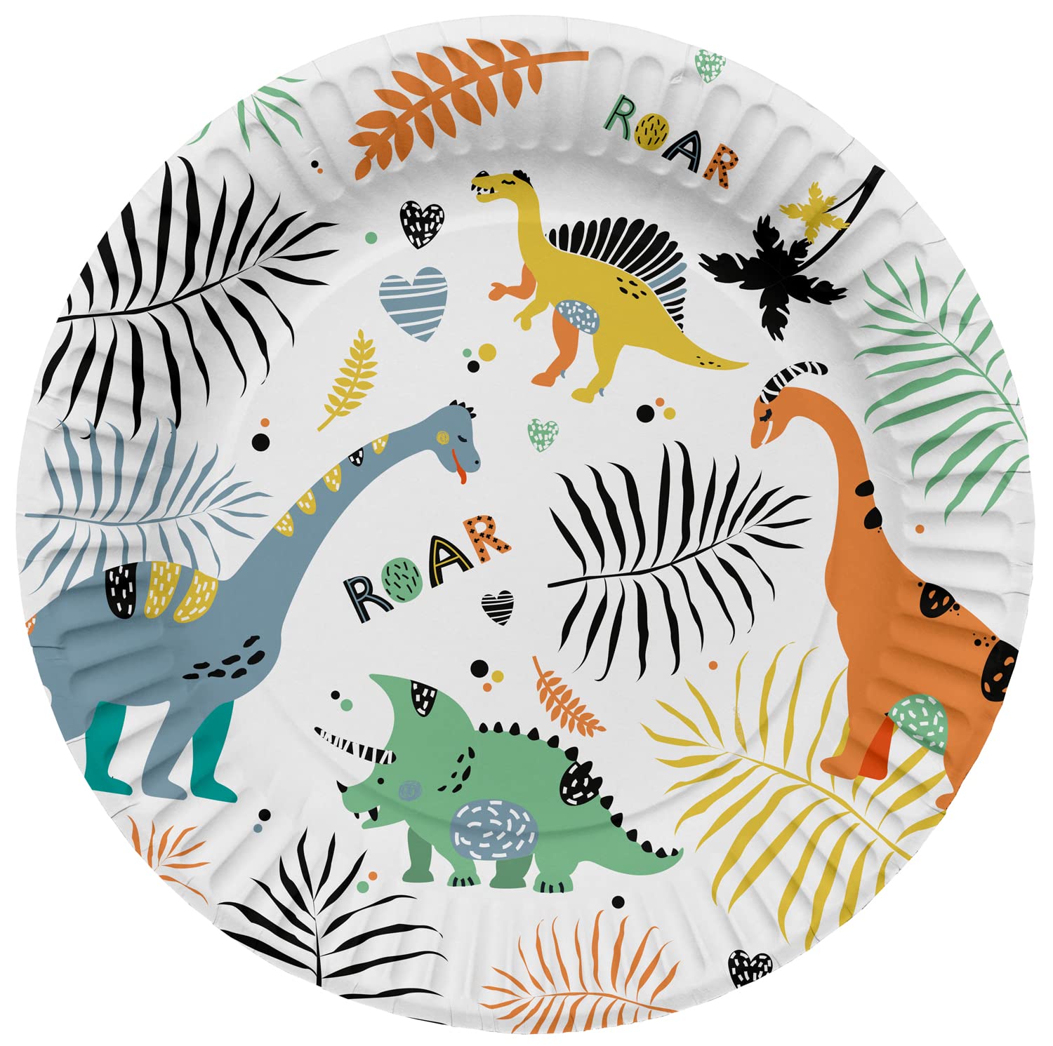 Folat 61930 Paper Party Tableware Round Paper Plates Diameter 23 cm - Pack of 8 Disposable Tableware Plates for Birthday Party, Baby Shower, Wedding, Bridal Shower, Multicoloured