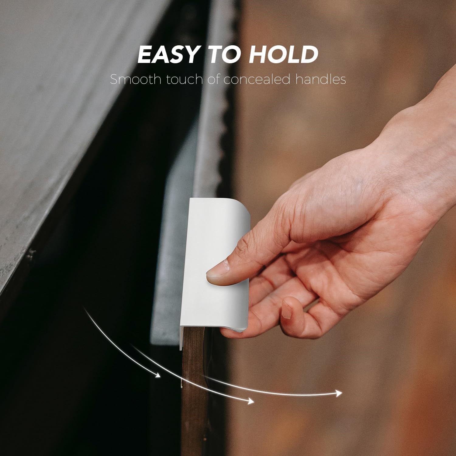 Ravinte 30 Pack Finger Pulls for Cabinets - 128mm/5in Hole Center Tab Handle, Silver Edge Pulls, Concealed Handles for Kitchen Drawer - 150mm/5.91in Length