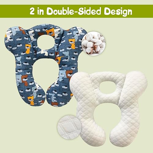 Miniatura 9 de Almohada de viaje para bebé, cojín suave y agradable a la piel para niños para asiento de automóvil, almohada recién nacida para cochecito, asiento