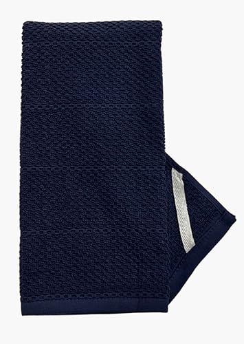 Miniatura 4 de Serafina Home Toallas de cocina azul marino 100% algodón paño de limpieza suave secado absorbente texturizado Terry Loop, juego de 3 multiusos para