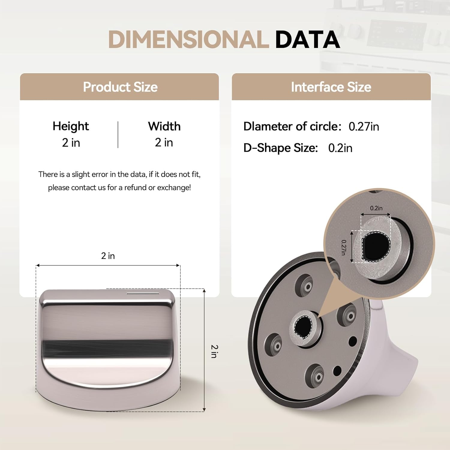 W11517331 for Whirlpool Electric Range Knobs,Replace w10850027-40 knob W11117415 W11458840 Oven/Electric Range Knob, Compatible with Whirlpool WEC310S0LS1, WEE515S0LZ1, WEC310S0LS2, WEE515S0LS1(4pcs)
