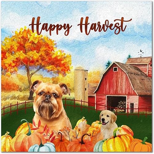 Happy Harvest American Bully Dog Barn Wooden Sign Vintage Pumpkin Farm Wall Plaque Gives Thanks Hanging Wood Sign Wall Decor Farmhouse Rustic Wooden