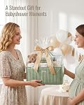 Blissful Diary Couche bébé Caddy Organisateur, Panier de rangement élégant pour les essentiels nouveau-nés et station de couches, Cadeau pour la douche bébé et l'enregistrement must-have, Sage Green