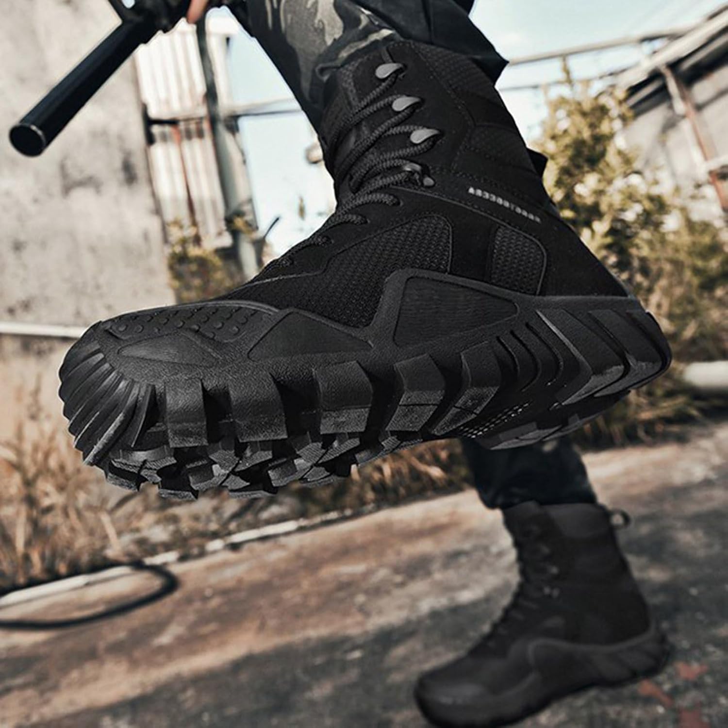 [Taopagii] タクティカルブーツ ジャングルブーツ メンズ ハイカット ミリタリーブーツ 秋冬 軍モノ レースアップ メッシ