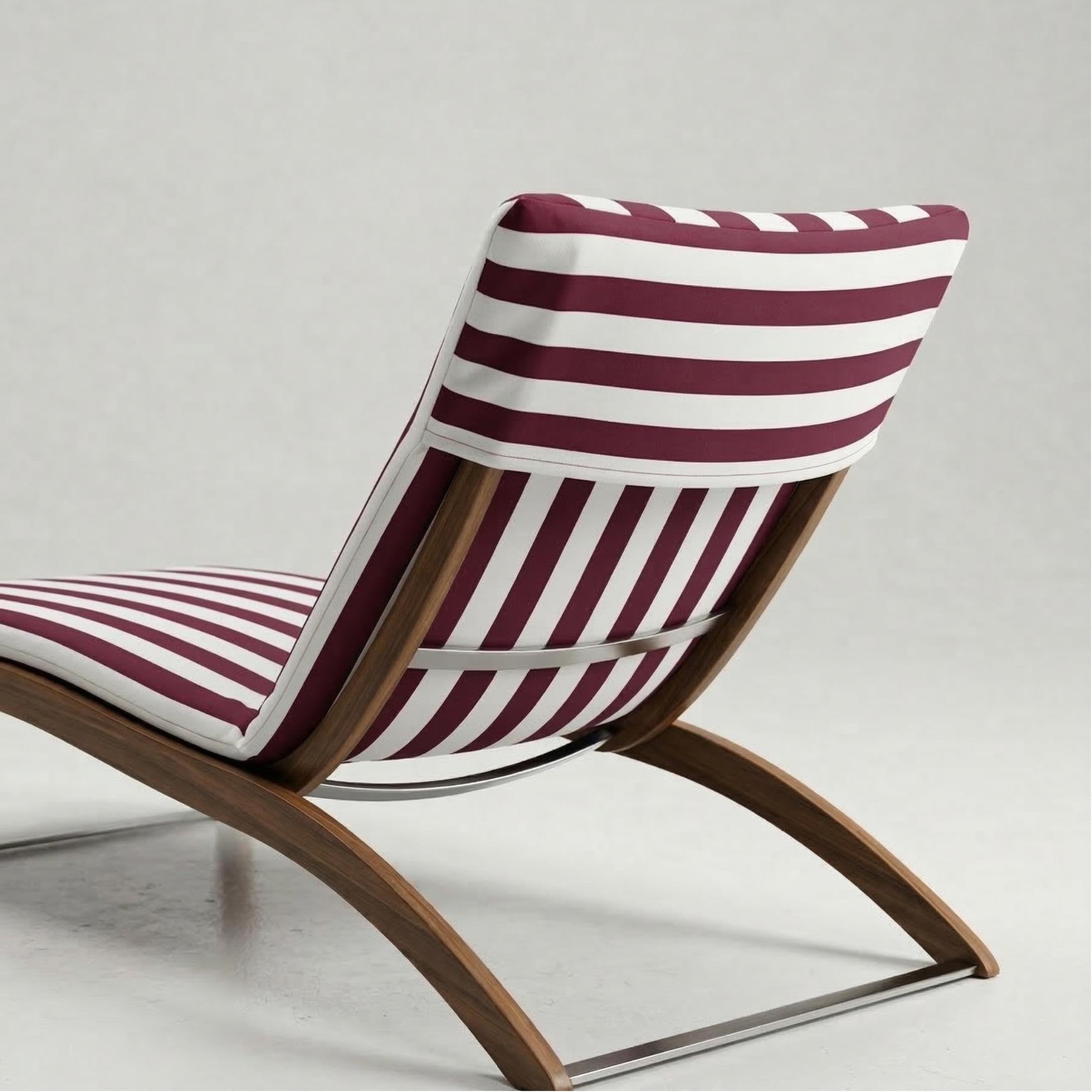 PIND Cojín para Tumbona de Rayas 180x50 cm - Colchoneta de Espuma Confort para Exterior, Jardín y Piscina. Colchón de Verano con Sujeción Elástica. (2, Rayas Roja)