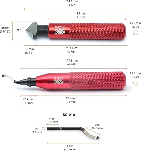 Miniatura 6 de AFA Tooling - Herramienta de desbarbado y escariador de mano avellanado con 10 cuchillas adicionales, funciona en metal, resina, tubos de PVC